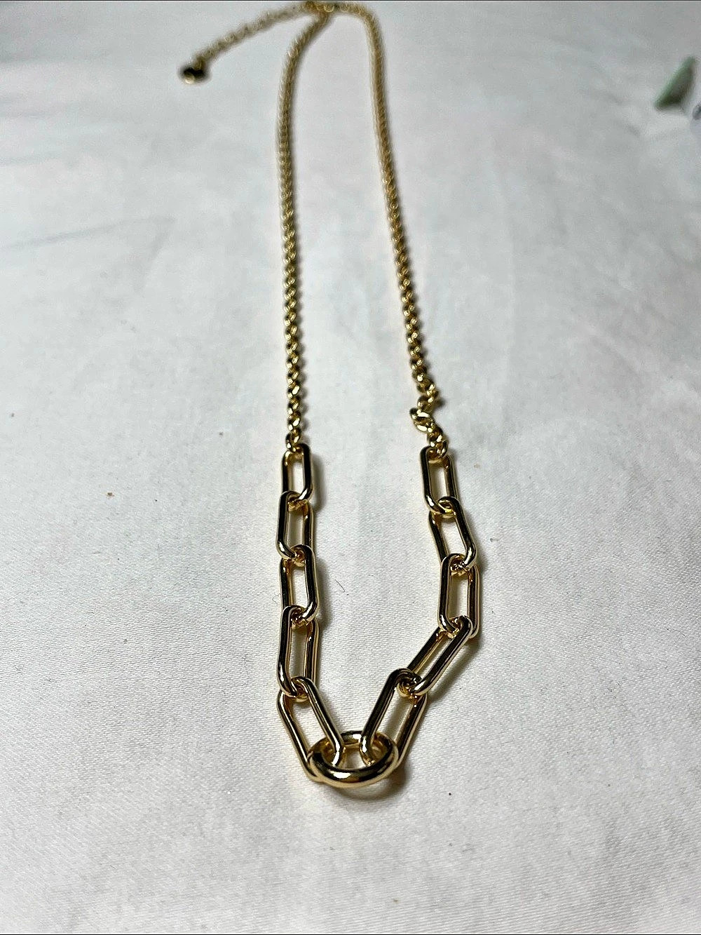 Bomb Party Gold link charm necklace 10” drop 3” extender New
